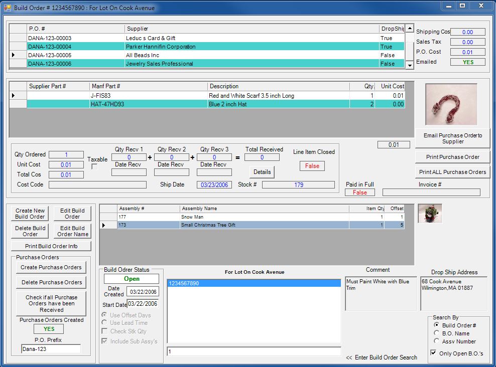 Assembly Build Order Screen