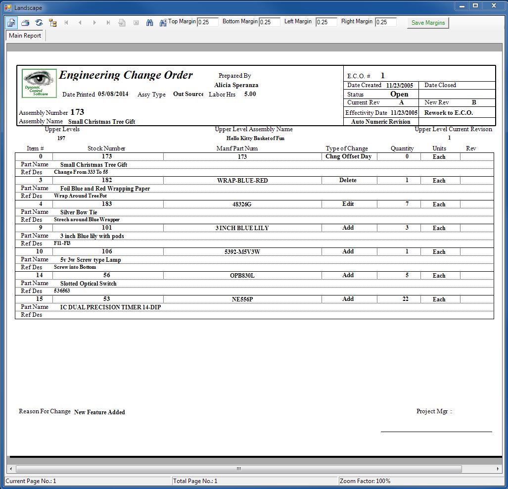 Engineering Change Order Format