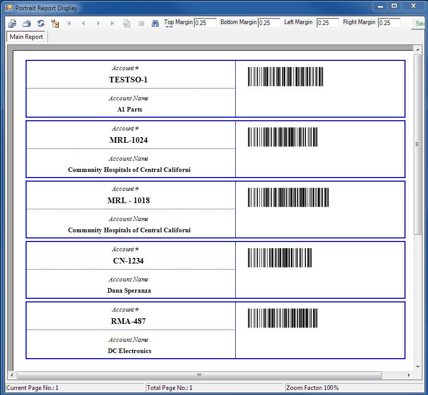 Generate Account Barcode Labels