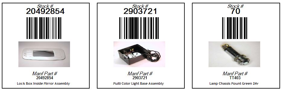 Inventory labels format 2