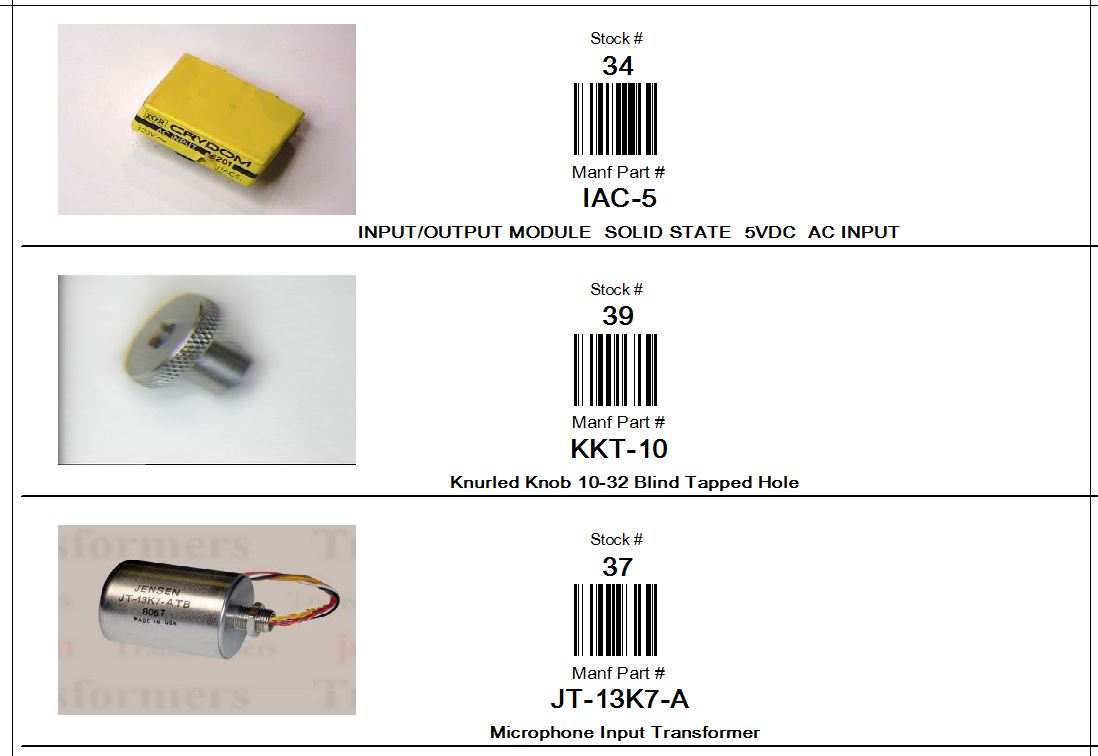 printing labels inventory labs