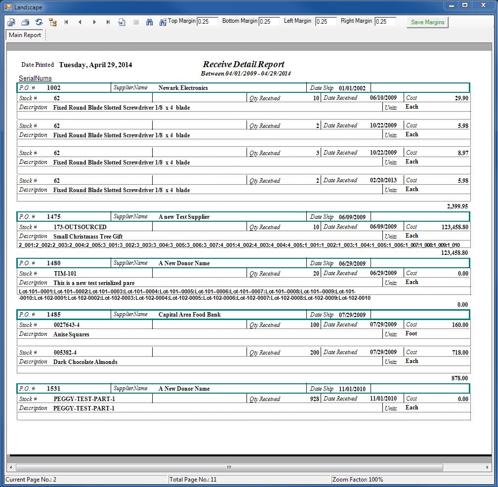 Receiving Report Hard Copy