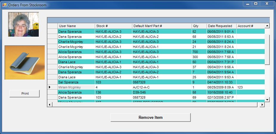 Inventory Stock Room Orders