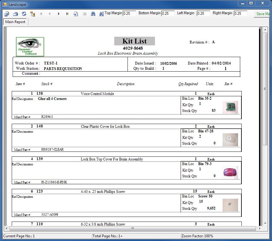 Manufacturing Work Order